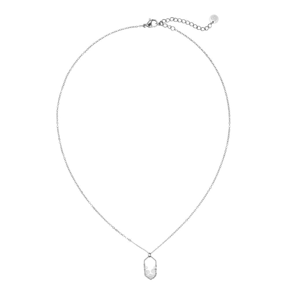 Framed Natural Stone Bead Halskette