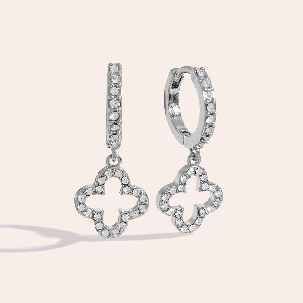 Hollow Lucky Leave Diamond Ohrringe