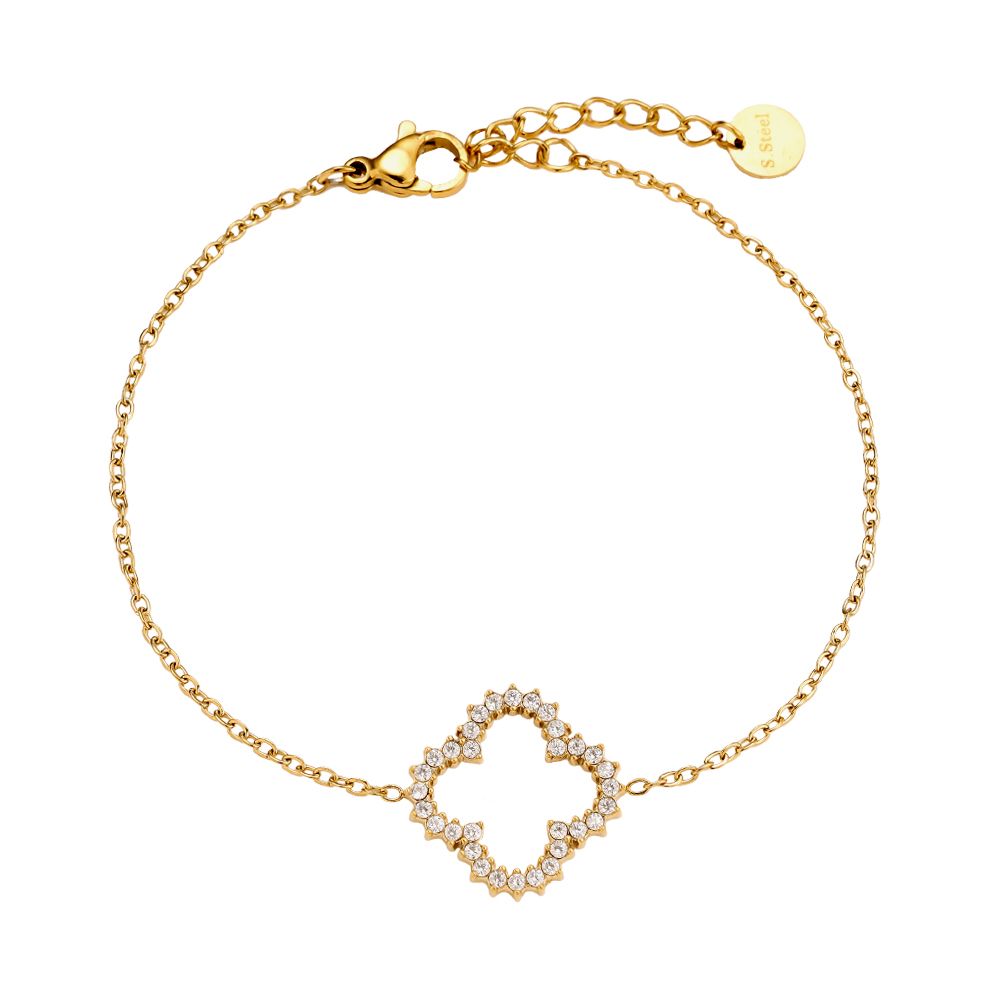 Hollow Lucky Flower Diamond Armband