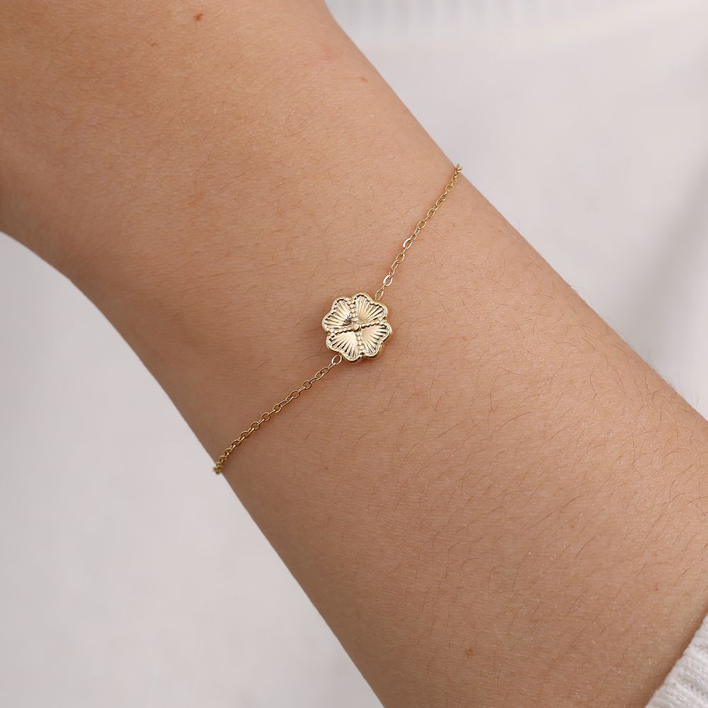 Lucky Leaf Edelstahl Armband